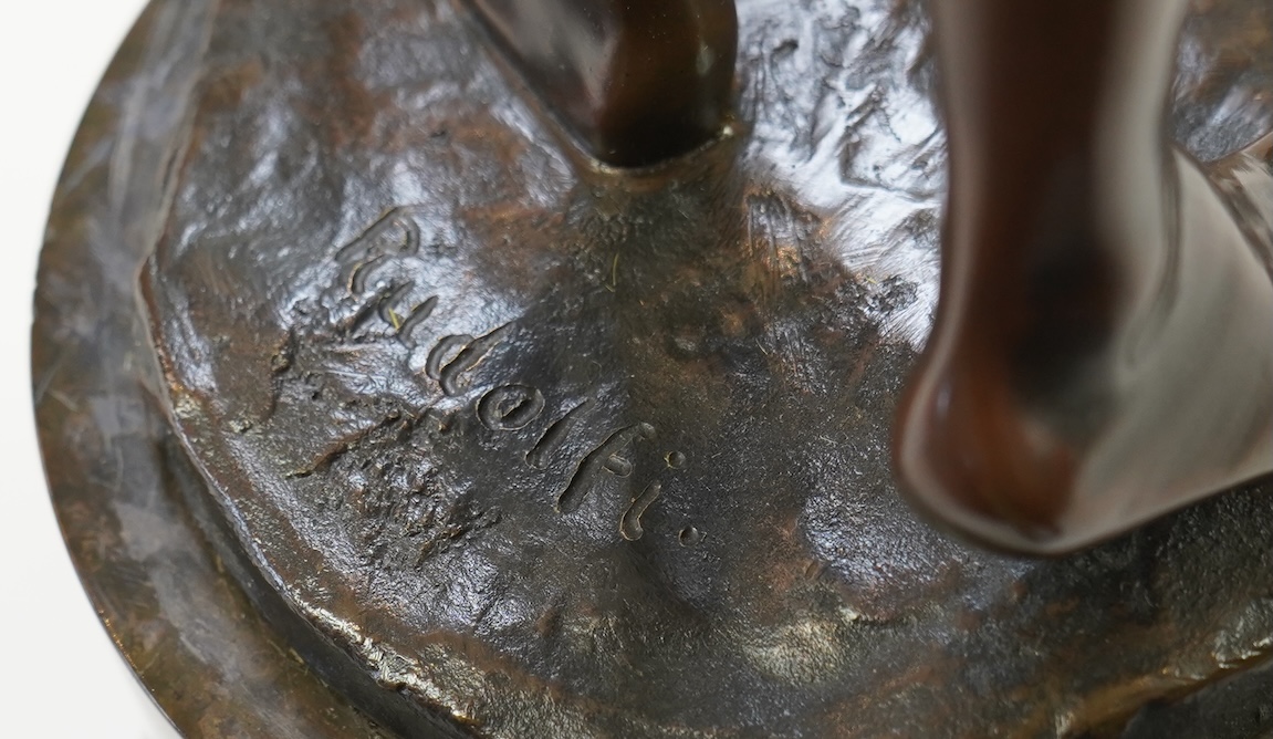 Percimer Rudolfi (German, 1884-1932). A patinated bronze figure of Diana